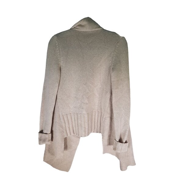 Vince Natural Ribbed Yak Wool Draped Cardigan - Picture 4 of 11